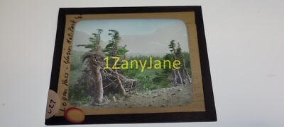 C27 Glass Magic Lantern Slide YELLOWSTONE LOGAN PASS GLACIER NATIONAL PARK