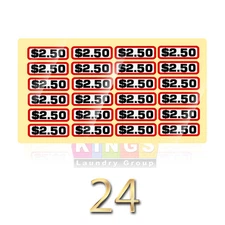 24PK GLOSSY  SLIDE DECAL $2.50 For GREENWALD Wascomat, Ipso, Huebsch, 00-9104-36