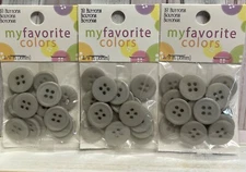 3 My Favorite Colors 18 pk 5/8'' Buttons Tan Lot 54 Four Hole Sewing Craft NEW