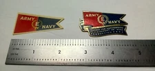 WW2 ARMY NAVY "E" AWARD STICKERS, 2 DIFFERENT TYPES, UNUSED-NEW OLD STOCK.