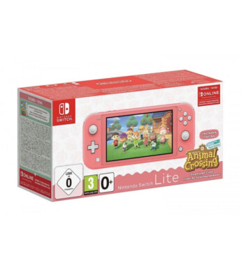 Nintendo Switch Lite HDH-001 Coral & Animal Crossing + 3 Months  