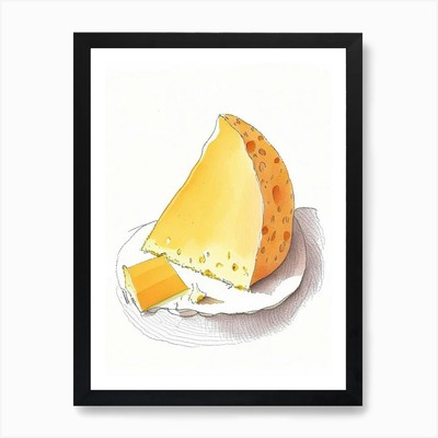 Cheddar Käse Milch Lebensmittel Bleistift Il gerahmtes Wandbild Poster Leinwanddruck Bild