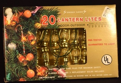 Grandma's Vintage 70s-80s Kmart Christmas Lights-20 Lantern Lites in Box- Work!!