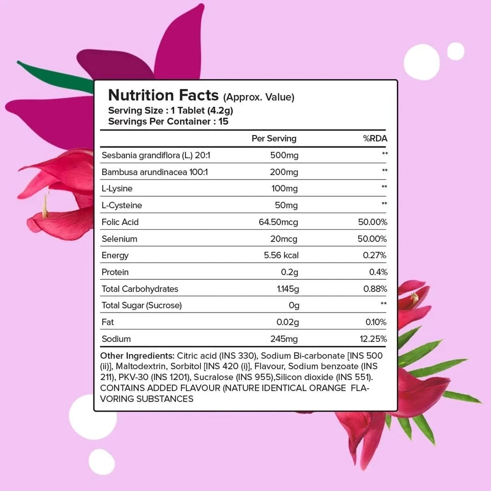 PLIX Cabello Celestial con Biotina Natural 15 Pestañas Efervescentes - Naranja - Pack de 2 Foto 2 de 4