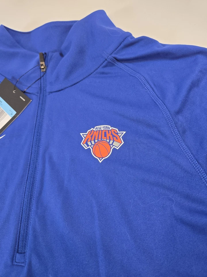 New York Knicks Shirt Quarter Zip Womens Medium Blue NBA Basketball Nike Dri-FIT - Image 2 of 4