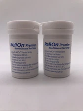 ReliOn Premier Blood Glucose Test  100ct EXP DATE: 12/2025 (without Box) Ref.196