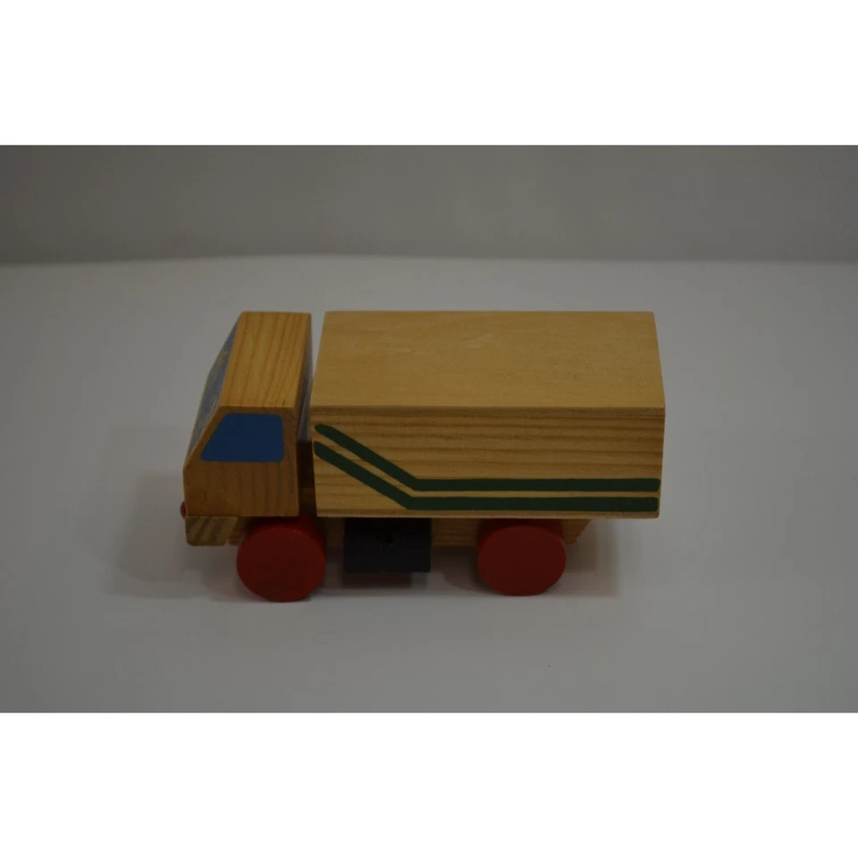 Vintage Wooden Block Shell Gas Filling Station & Trucks Painted Toy NOS - Image 2 of 4