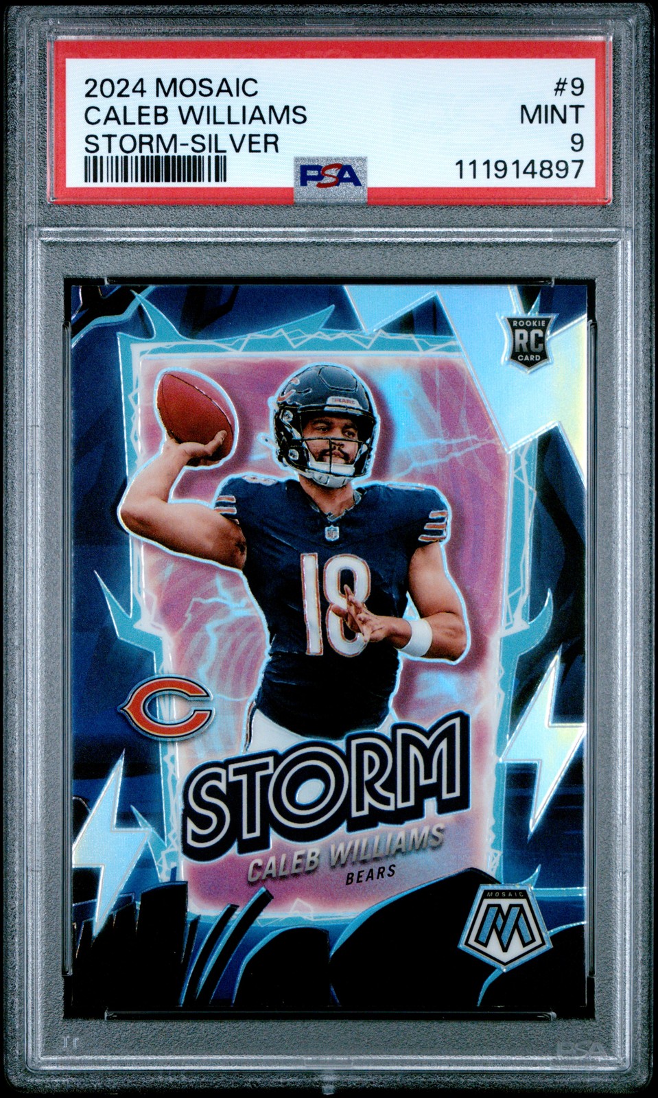2024 PANINI MOSAIC STORM SILVER #9 CALEB WILLIAMS PSA 9