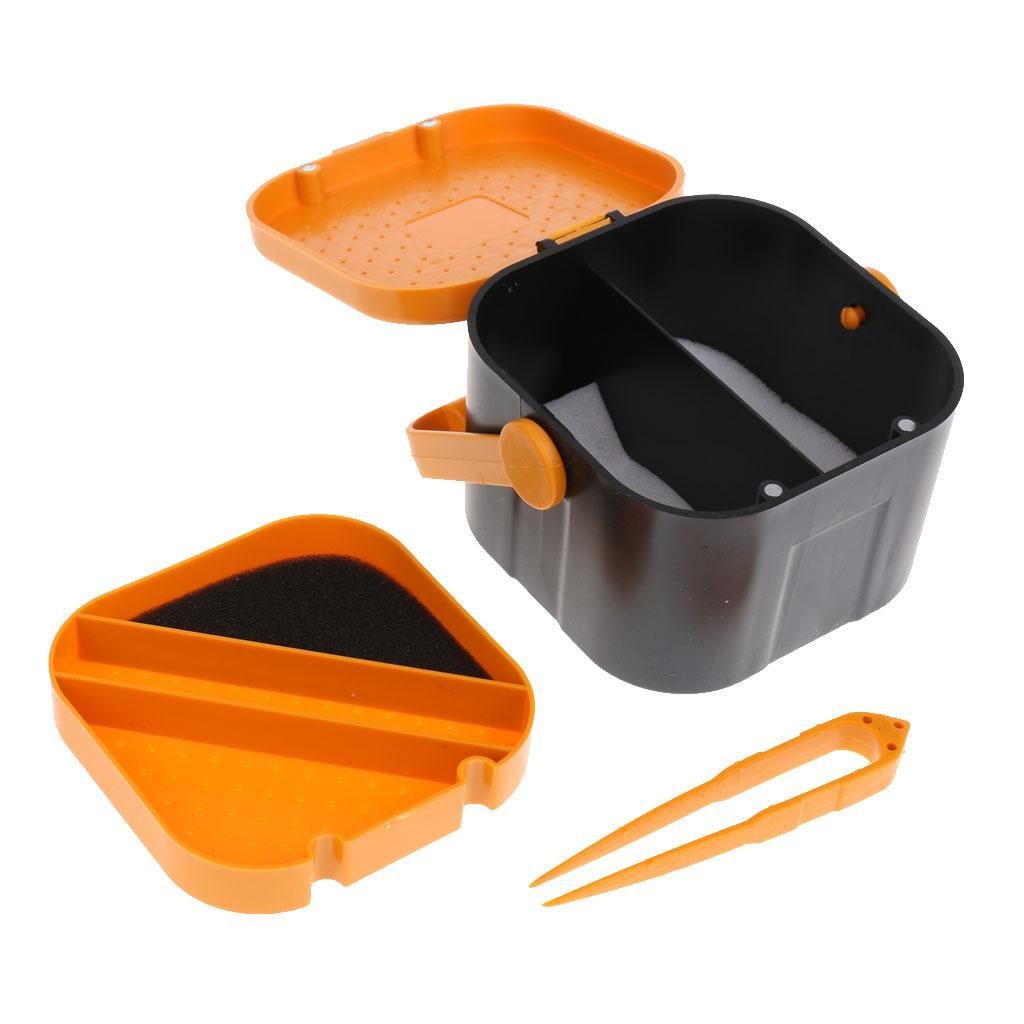 Bait Worm Tackle Box Plastic Fishing Live Lures Baits Box Double