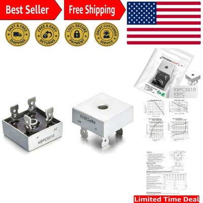 Pack of 2 KBPC 50A 1000V Bridge Rectifier Diodes - ESD Safe Protection