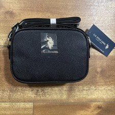 U.S. Polo Assn. elegant zip crossbody Adjustable Handle bag Black Color