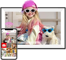 Digital Picture Frame, Frameo 10.1 Inch Smart Wifi Digital Photo Frame with HD I
