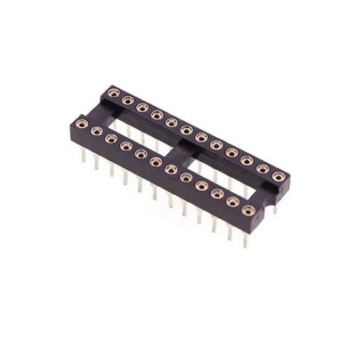 10* IC Sockets DIP-24 Machined Round Contact Pins Holes 2.54mm DIP24 narrow-body