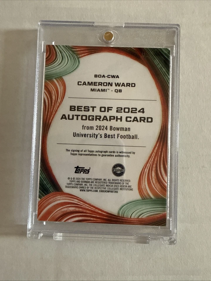 Bowman's Best University 2024 - Lo mejor de 2024 autógrafos Cameron Ward (AU, RC) Foto 2 de 2