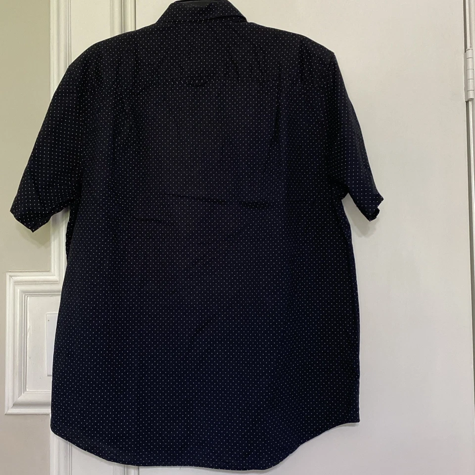 Club Room Hombre Grande Lunares Manga Corta Abotonado Elastizado Color Negro  Foto 3 de 4