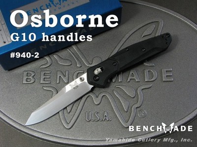 Benchmade 940-2 Osborne Satin Plain Edge G10 Handle Folding Knife