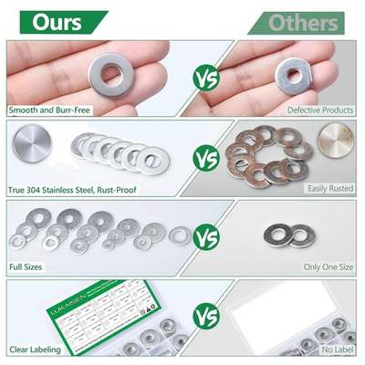 #ad 230 Pc 304 Stainless Steel Flat Washer Set $28.69