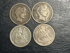 Seated/Barber Silver Dime Lot 1857, 1890, 1900, 1912-S