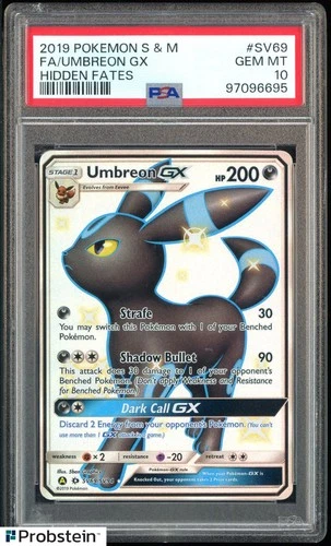 2019 Pokemon Sun & Moon Hidden Fates #SV69 FA/Umbreon GX PSA 10 GEM MINT