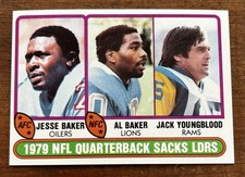 1980 Topps Sacks Leaders #333 NM+ HOF Jack Youngblood Jesse Al Baker Rams Lions