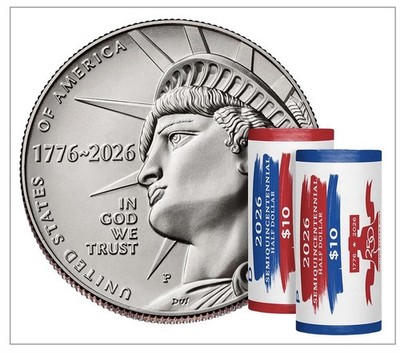 Semiquincentennial Half Dollar 2026 Rolls and Bags - Enduring Liberty INHAND