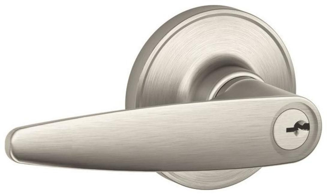 Schlage J54-DOV Dover Single Cylinder Keyed Entry Door Lever in Satin Nickel Finish