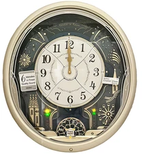 NEW Seiko Melodies In Motion Starry Night LED Musical Wall Clock QXM239SRH