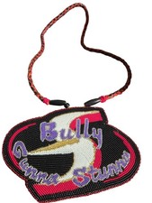 Handmade Native American Beaded Medallion Necklace "Bully Gonna Stunna" Braided