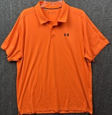   Under Armour XXL Orange Polo Shirt HeatGear Loose Fit Golf Performance Athletic