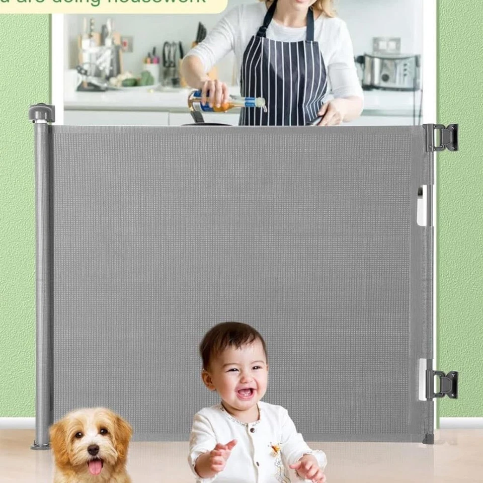 Hundegitter, 0–140 cm, ausziehbares Babygitter für Treppen und Flure, für den - Bild 2 von 4