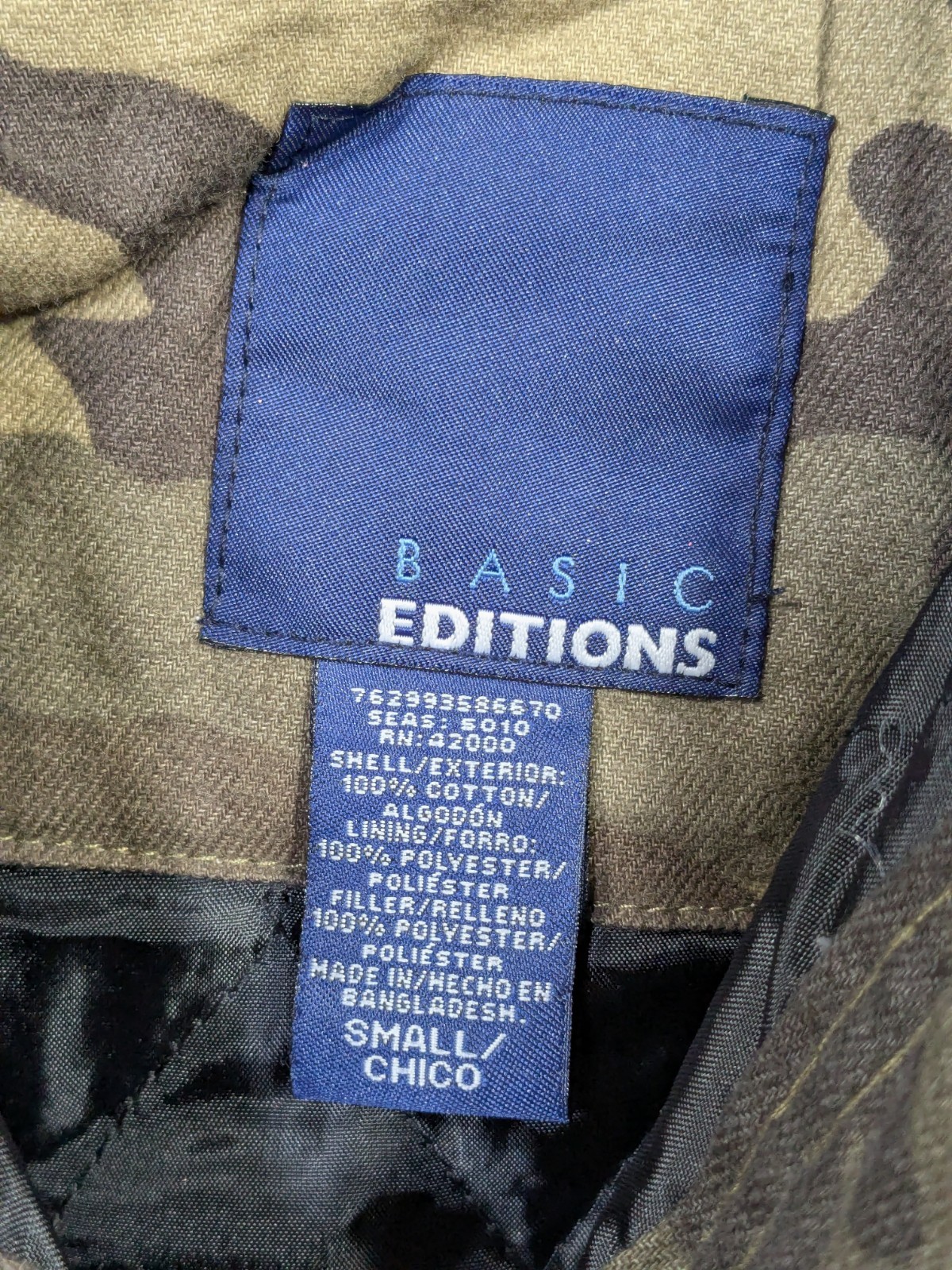 Vtg Basic Editions Jacket Men Small Quilt Lined W… - image 3