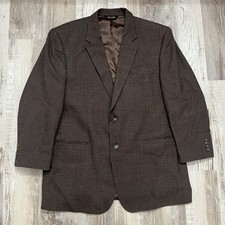Jos. A Bank Blazer Sport Coat Jacket Houndstooth Mens 46L Wool Brown