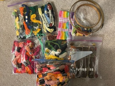 Huge Lot Of Crafting Yarn String Needle Point Sewing
