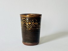 Early Sidney Tustin Winchcombe Studio Pottery Slipware 'River' Pattern Beaker