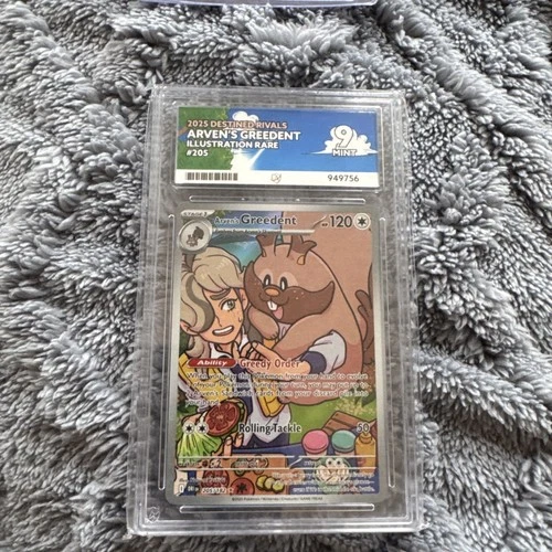 Arvens Greedent Destined Rivals 205/182, ACE 9 Graded Pokemon Card