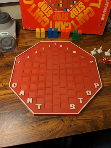 1980 RARE Can’t Stop Board Game No 122 Parker Brothers Vintage Missing 1 Green - Picture 7 of 11