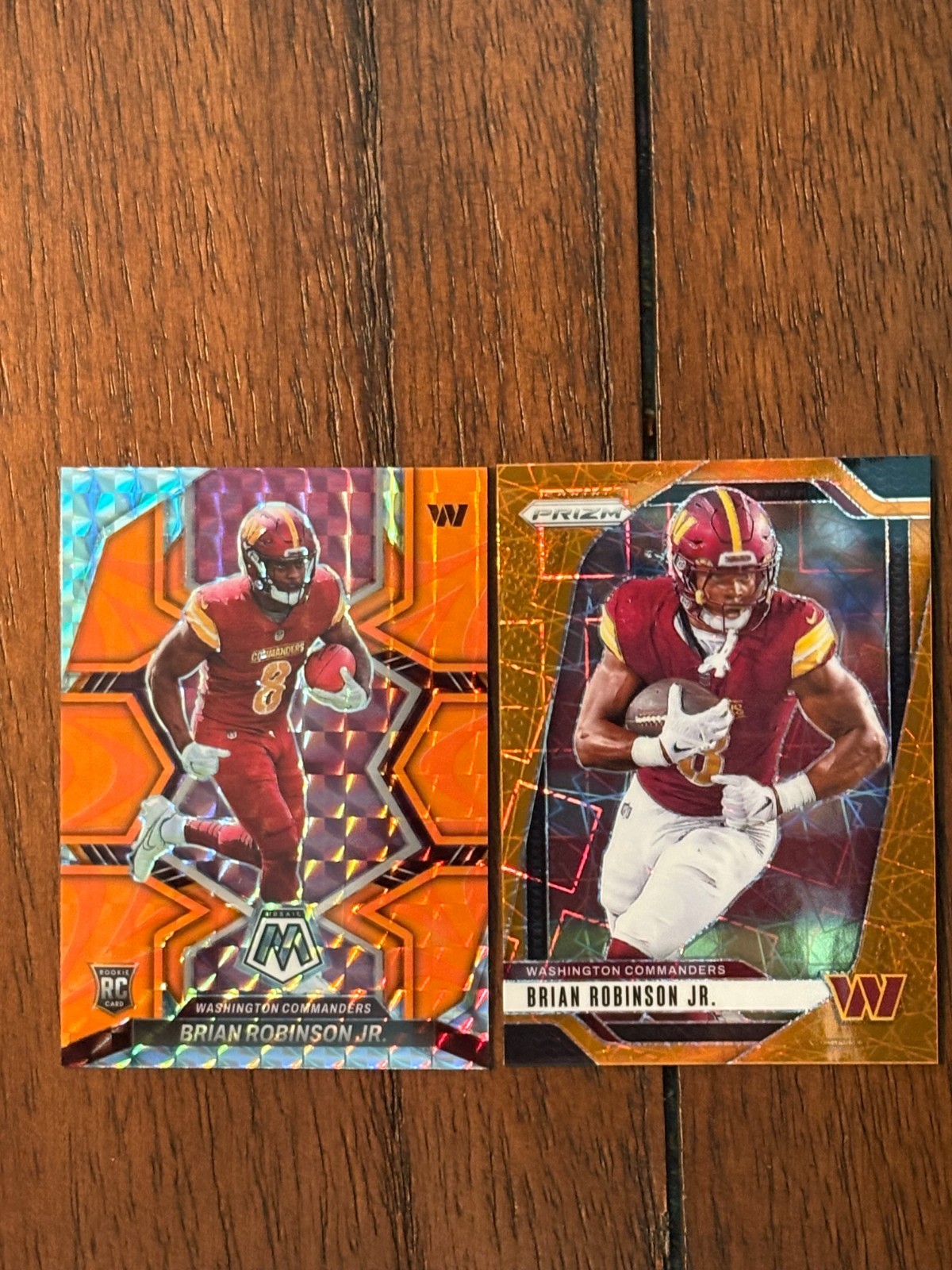 BRIAN ROBINSON JR 2022-24 MOSIAC ORANGE REACTIVE RC #322/ORANGE PRIZM LAZER #288