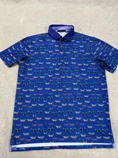 Greyson Polo Shirt Mens Medium Butterflies Aop Geometric Performance Golf