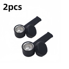 2pack black silicone smoking pipes 4 inches with lids and stainless steel filte