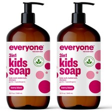 Everyone 3In1 Berry Blast Kids Soap Pack Of 2 32 Oz Hypoallergenic Body Wash