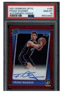 Franz Wagner 2021 Panini Donruss Optic Rated Rookie Auto Choice PSA 10 #185