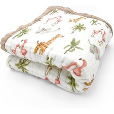 Organic Cotton Muslin Baby Blanket for Boys and Girls - Luxurious Soft Toddle...