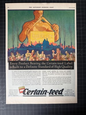 Vintage 1927 Certain-teed Building Materials Original Print Ad