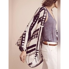 Anthropologie Floret Graphic Dolman-Sleeve Kimono One Size