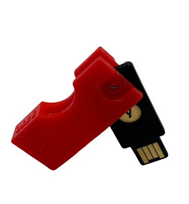 Yubikey Protector Flip Case Keychain Holder (5 NFC / 5C NFC) (Red, 5 NFC)