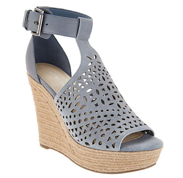 light blue wedge shoes