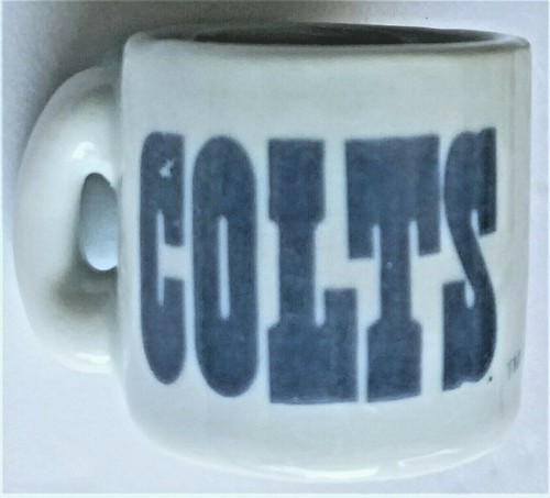 Mini NFL Football Coffee Mug Indianapolis Colts Souvenir Cup 1 1/4" TALL - Picture 2 of 6