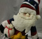 Patriotic Plush Fabric Free-Standing Santa - Red White Blue & Green Christmas  — photo 2