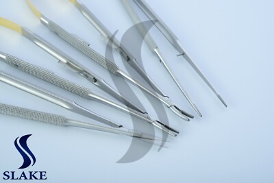 Castroviejo Needle Holder Micro Scissor TC Forceps Dental Eye Kit 7  Set of 4 CE