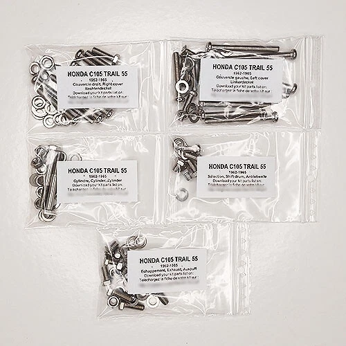 HONDA C105 CA105 CT105 TRAIL 55 1962-1965 engine stainless PHILLIPS screw kit